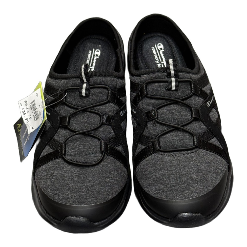 Champion Womens Size 10W Black Slip On Sneaker Mule NWT